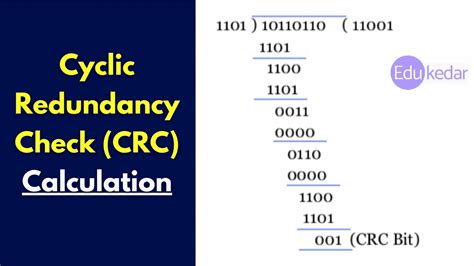 Cyclic redundancy check .